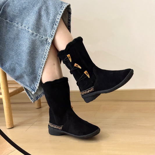 Three Toggle Boots Black