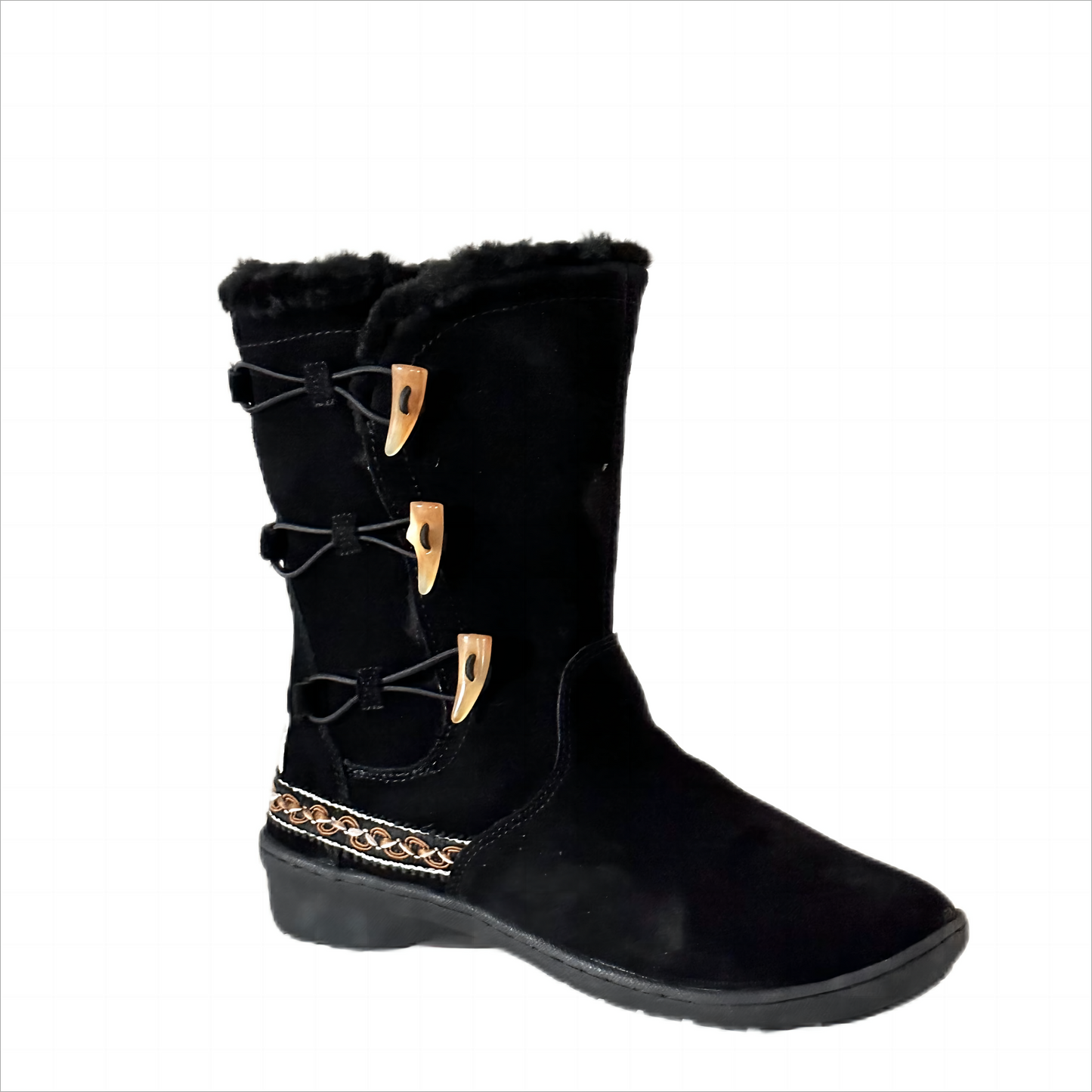 Three Toggle Boots Black
