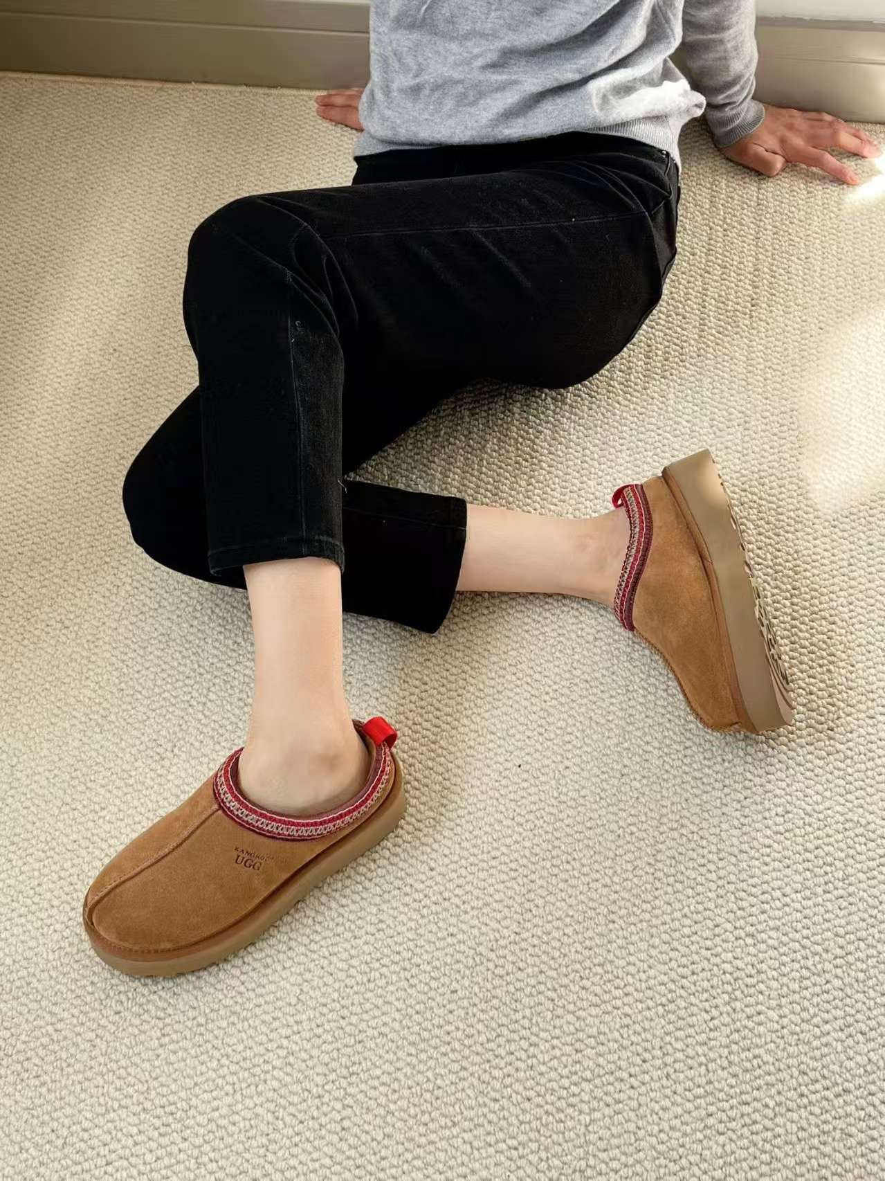 Tassie Platform Slippers Chestnut