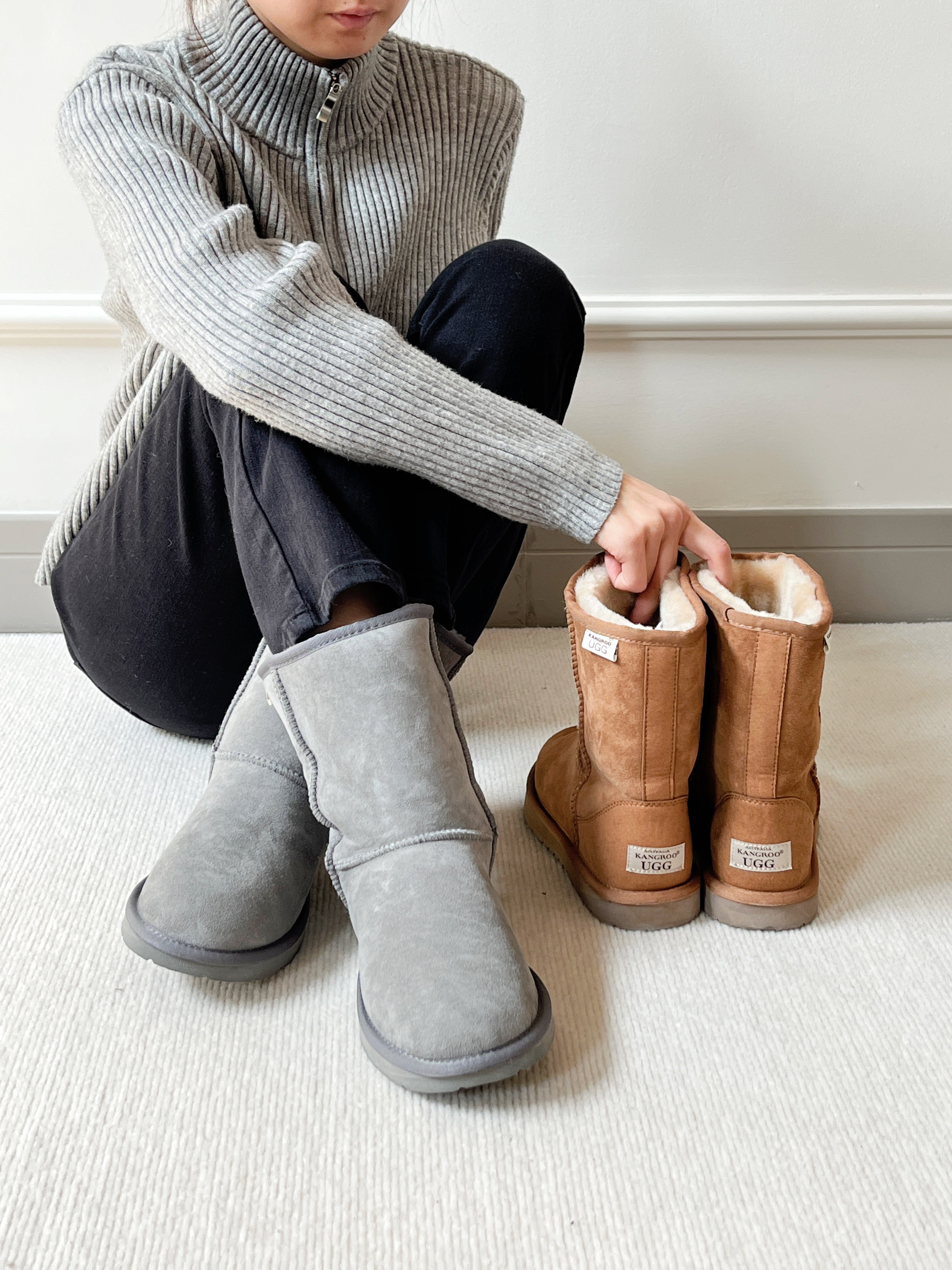 Classic Medium Boots Grey Kangroo UGG